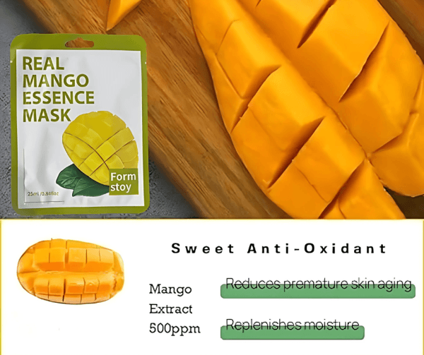 Form Stoy Real Mango Essence Beauty Facial Mask – Hydrating & Brightening Sheet Mask (25 ml)
