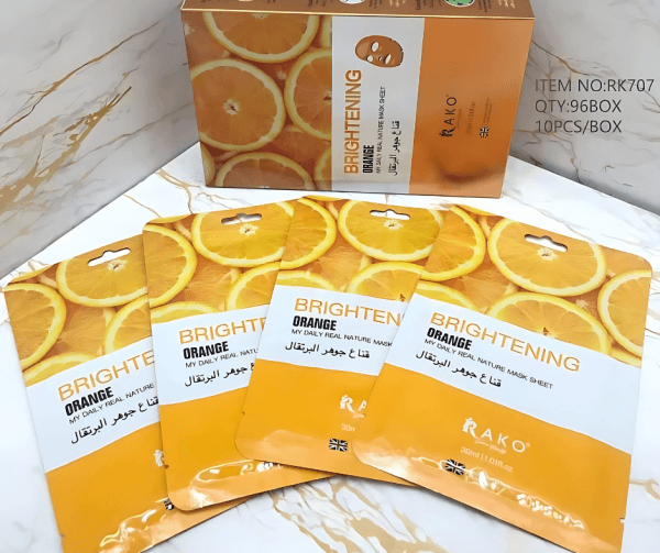 Rako Brightening Orange Sheet Mask – Daily Nature Mask with Whitening Effect