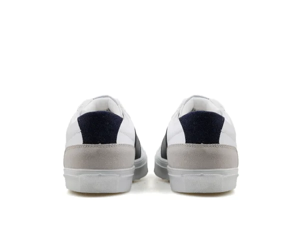 U.S. Polo Assn. Leather-Panel Sneakers - White with Black Accent Casual Alen 3Fx White