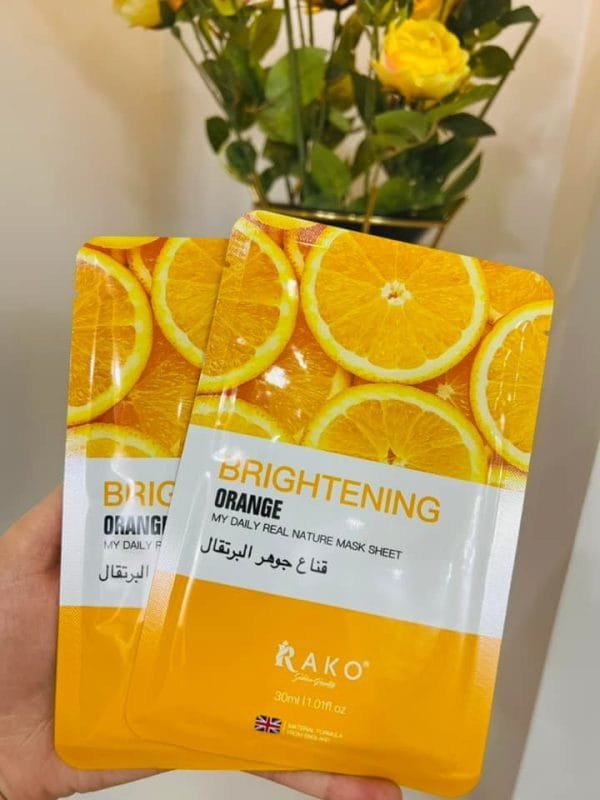 Rako Brightening Orange Sheet Mask – Daily Nature Mask with Whitening Effect