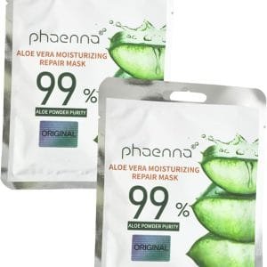 Phaenna Aloe Vera Moisturizing Repair Mask - 99% Pure Aloe Powder, Original Formula