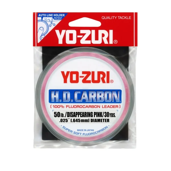 Yo-Zuri H.D. Carbon 100% Fluorocarbon Leader Fishing Line – 50lb Clear, 30 Yards