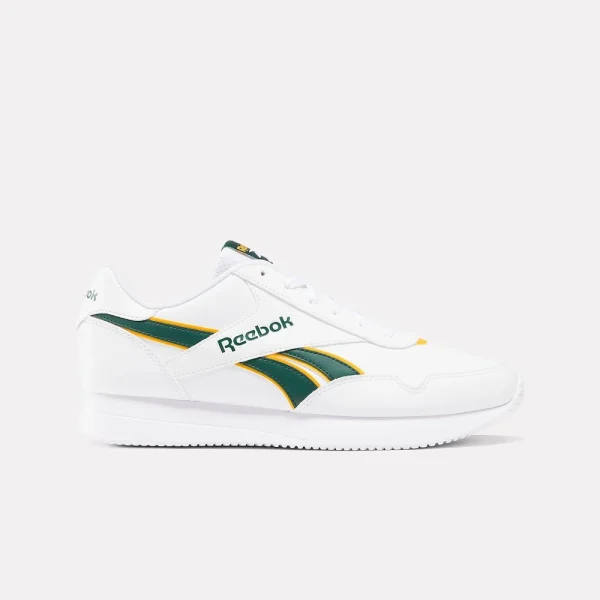 Reebok Jogger Lite Sneakers - Unisex Running Shoes (White/Collegiate Green/Fierce Gold)