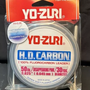 Yo-Zuri H.D. Carbon 100% Fluorocarbon Leader Fishing Line – 50lb Clear, 30 Yards