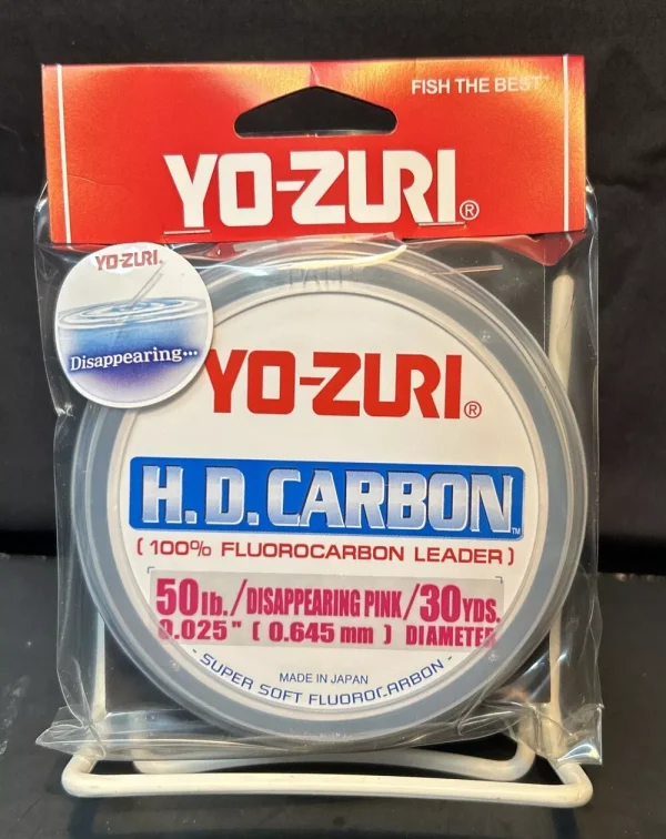 Yo-Zuri H.D. Carbon 100% Fluorocarbon Leader Fishing Line – 50lb Clear, 30 Yards