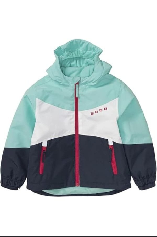 Colorblock Winter Jacket with Red Zipper