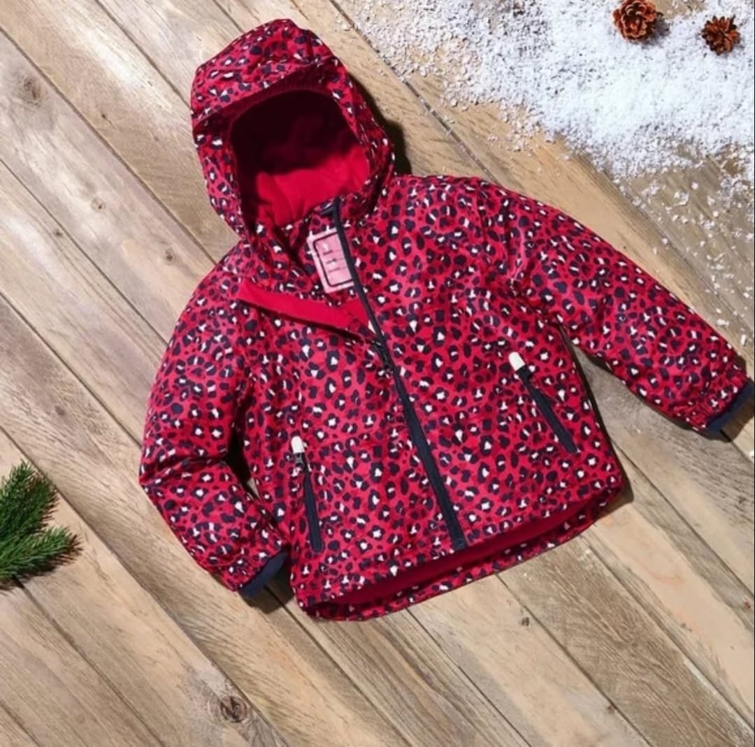 Red Leopard-Kids Winter Jacket