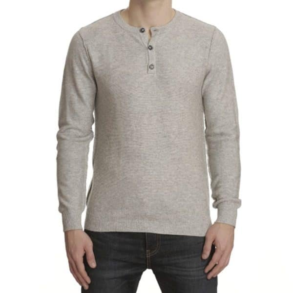 Classic Gray Men's Henley Sweater