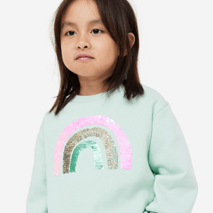 H&M Girls' Rainbow Sequin Sweatshirt (6-8 Years)