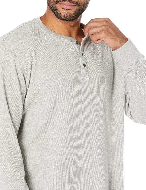 Classic Gray Men's Henley Sweater