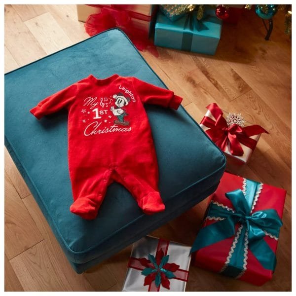 My 1st Christmas Baby Sleepsuit – Mickey Mouse Edition