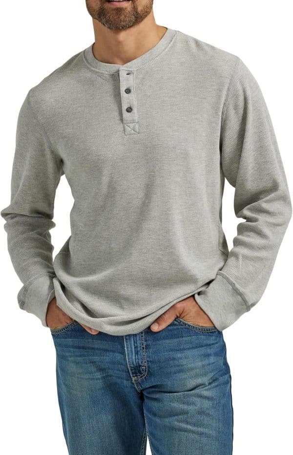 Classic Gray Men's Henley Sweater