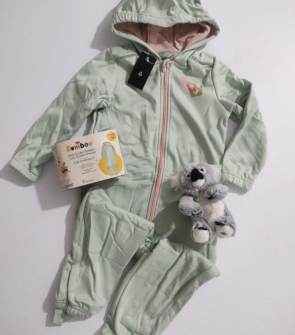Kuniboo Kids Hooded Overall - Mint Green