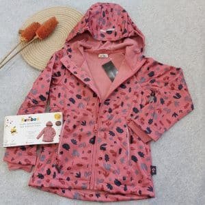 Kuniboo Kids Softshell Jacket – Pink Forest Print (Ages 6-8 Years)