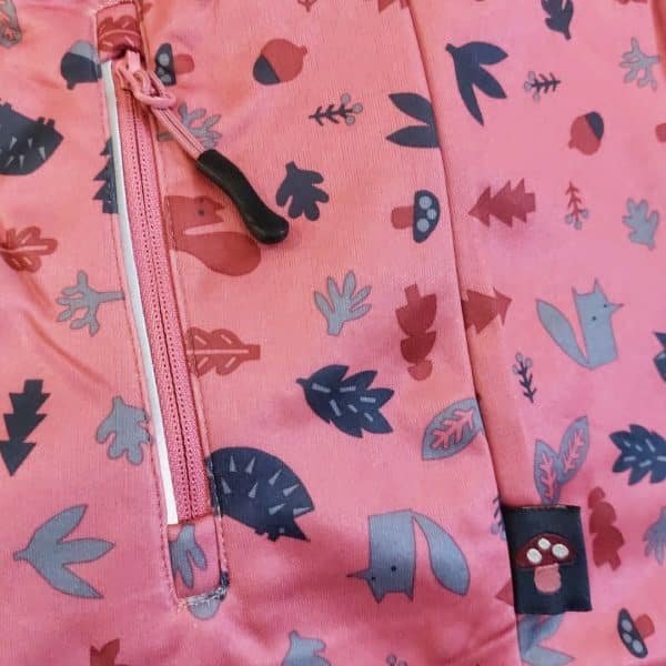 Kuniboo Kids Softshell Jacket – Pink Forest Print (Ages 6-8 Years)