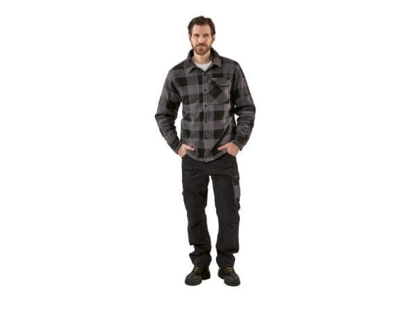 Parkside Men's Fleece Checkered Plaid Overshirt