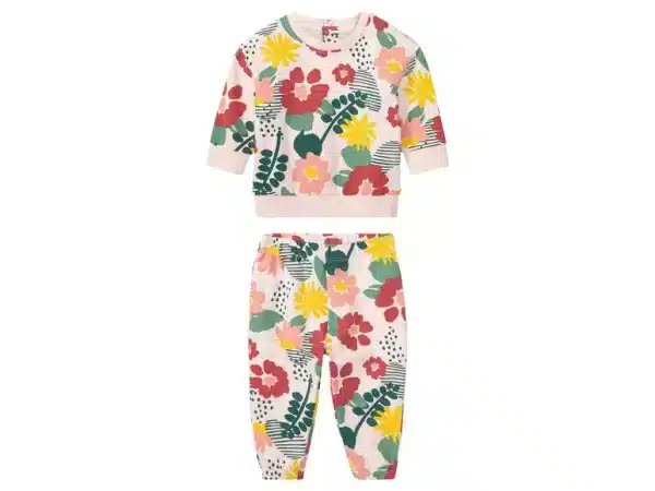 Lupilu Kids Floral Two-Piece Outfit – Top and Bottom Set