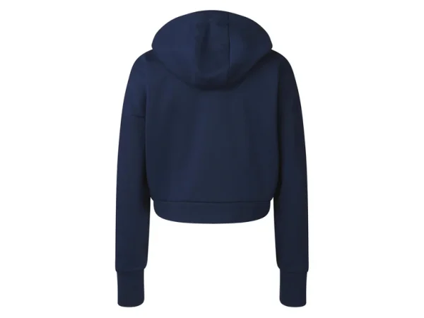 Women's Cropped Zip-Up Hoodie – Navy Blue (Size XS)