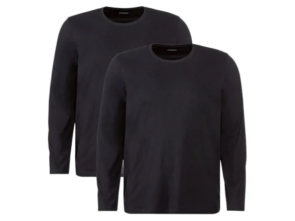 Mens Cotton Long Sleeve Shirt – Black (Size L)