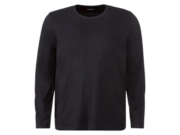 Mens Cotton Long Sleeve Shirt – Black (Size L)