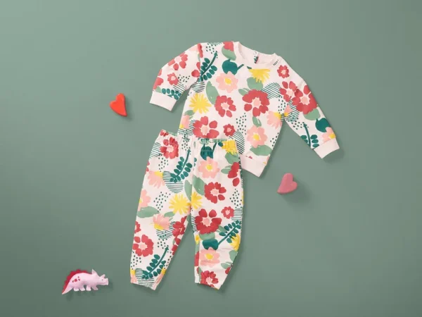 Lupilu Kids Floral Two-Piece Outfit – Top and Bottom Set