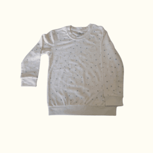 Kids' Soft Cotton Pajama Set – White with Subtle Print - Image 3