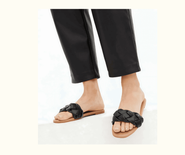 New Look Black Braided Slip-On Sandals