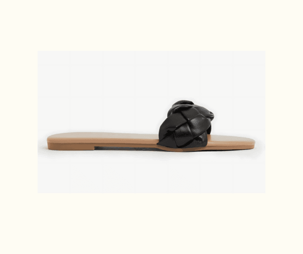 New Look Black Braided Slip-On Sandals