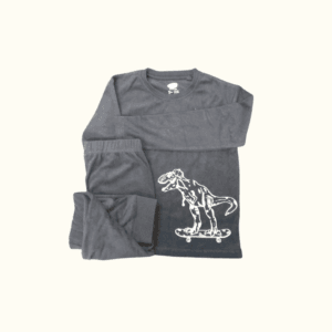 Hip & Hopps Kids' Skateboarding Dinosaur Pajama Set – Black