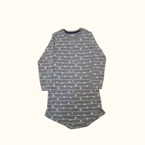 Hip & Hopps Girls' Starry Night Long-Sleeve Nightdress – Grey