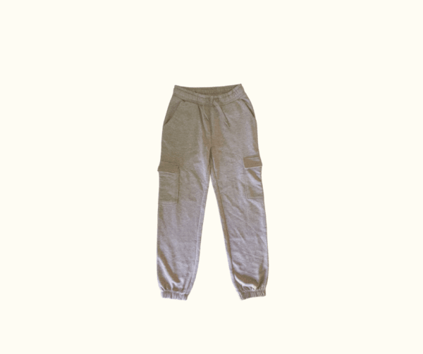 Kids’ Cargo Jogger Pants – Light Grey