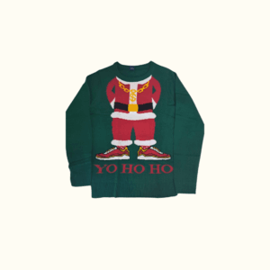 Kids' Festive Christmas Sweater – "Yo Ho Ho" Santa Design