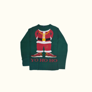 Kids' Festive Christmas Sweater – "Yo Ho Ho" Santa Design