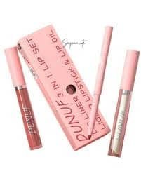 DUNUF 3-in-1 Lip Set – Lip Liner, Liquid Lipstick & Lip Oil