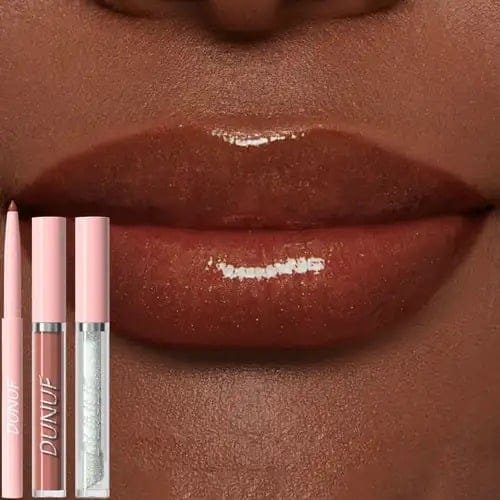 DUNUF 3-in-1 Lip Set – Lip Liner, Liquid Lipstick & Lip Oil