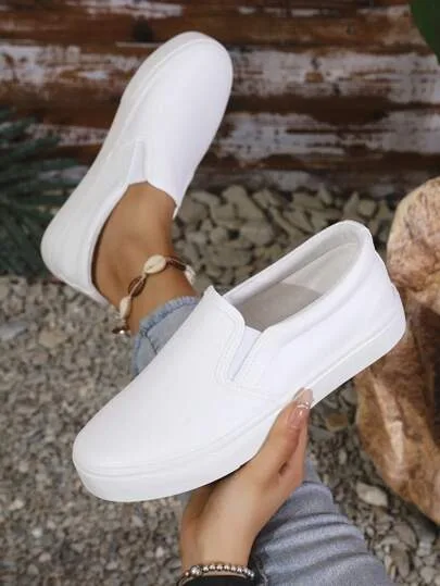 Classic White Slip-On Sneakers