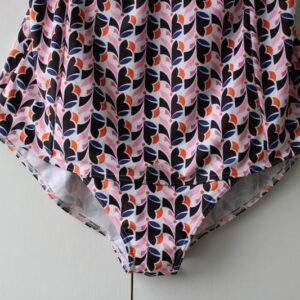 TU Women's Geometric Leaf Print Ruched One-Piece Swimsuit Size 6