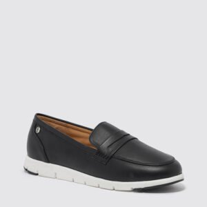 Hush Puppies Women's Black Penny Loafers – Comfort Slip-On Casual Shoes, Size 39