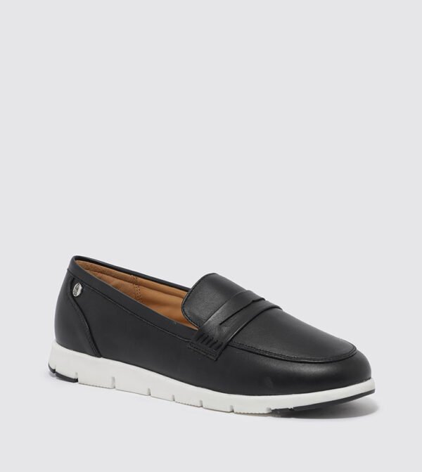 Hush Puppies Women's Black Penny Loafers – Comfort Slip-On Casual Shoes, Size 39