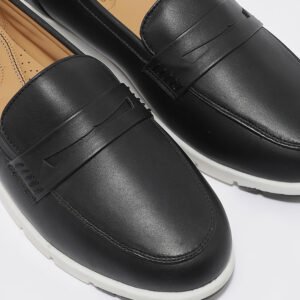 Hush Puppies Women's Black Penny Loafers – Comfort Slip-On Casual Shoes, Size 39