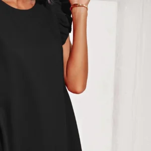 SHEIN Black Ruffle Sleeve A-Line Mini Dress – Size XL