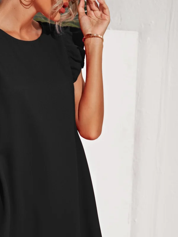 SHEIN Black Ruffle Sleeve A-Line Mini Dress – Size XL