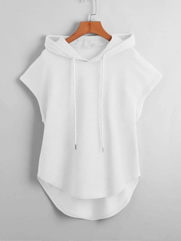 SHEIN White Sleeveless Hoodie Top – Size L