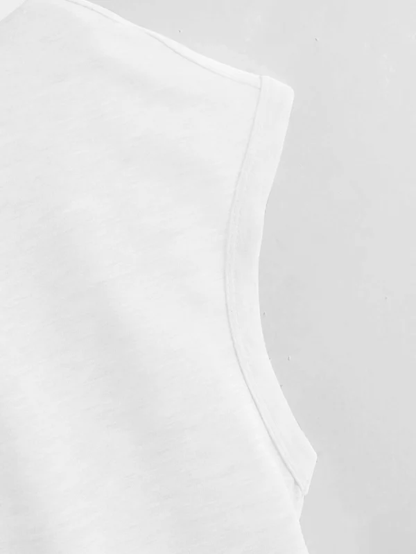 SHEIN White Sleeveless Hoodie Top – Size L
