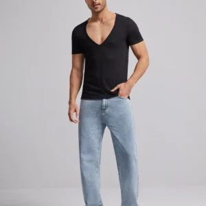 Manfinity Men's Light Wash Straight-Leg Denim Jeans - Size S