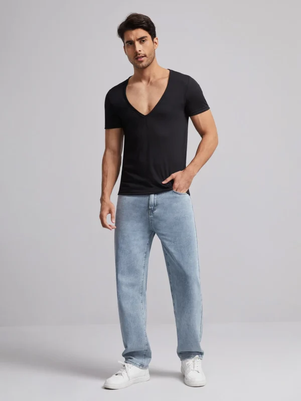 Manfinity Men's Light Wash Straight-Leg Denim Jeans - Size S