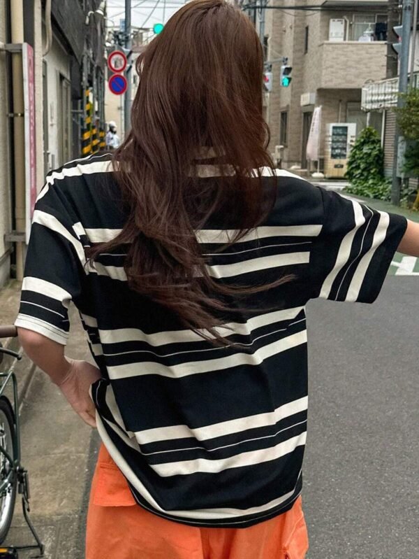 Dazy Black & White Striped T-Shirt – Size M