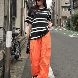Dazy Black & White Striped T-Shirt – Size M