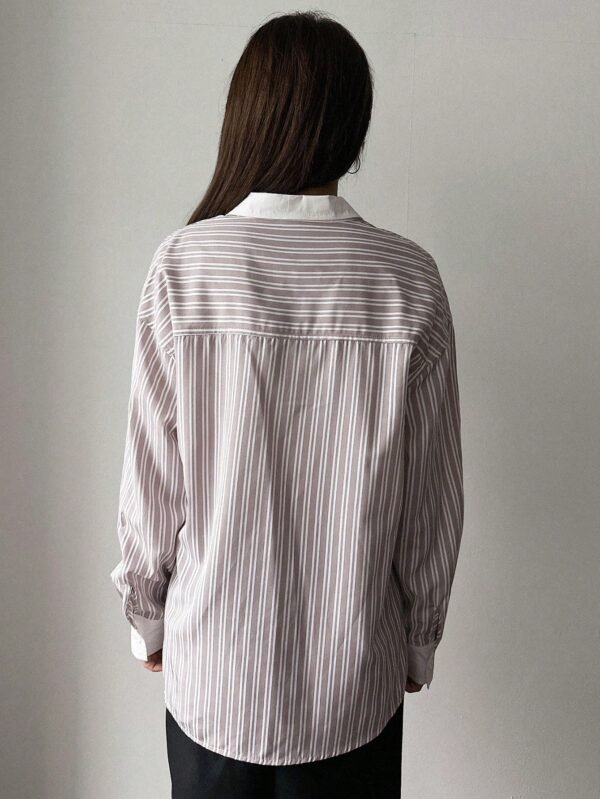 DAZY Striped Button-Down Shirt – Women’s Casual Long Sleeve Shirt, Size M