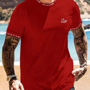 SHEIN Red 'Inspired' Crewneck Graphic T-Shirt – Men’s Size M